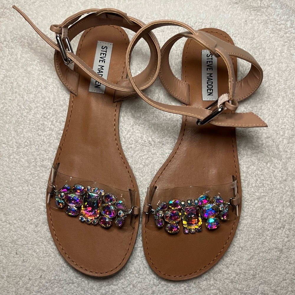 Steve Madden Womens Embellished Sandals Size 8.5